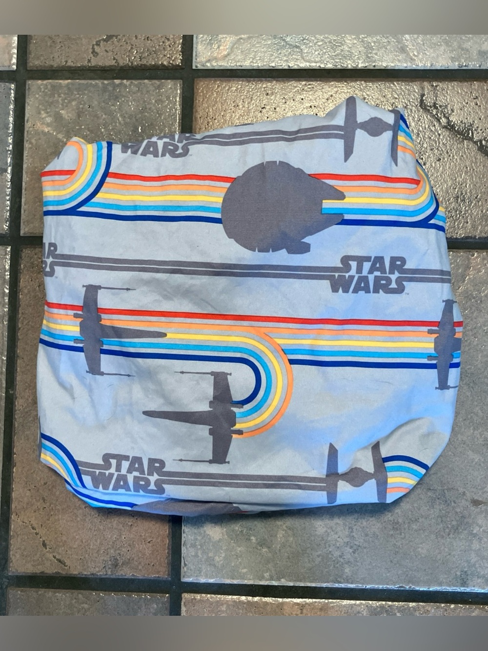 Star Wars Kids Bib in Light Blue with Rainbow Stripes